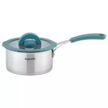 Ковш Esprado Morena, 1.5 л, индукция, стеклянная крышка со складной ручкой, нерж. сталь