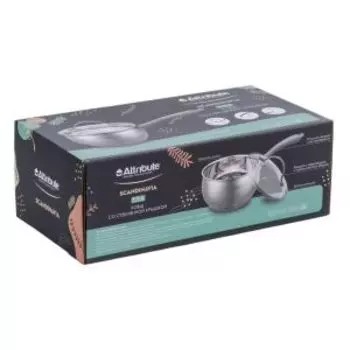 Ковш с крышкой Attribute Steel Scandinavia, 1.7 л., нерж. сталь