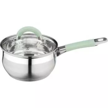 Ковш с крышкой Mallony Mentolo, 1.9 л, нерж. сталь, ручка с силиконом