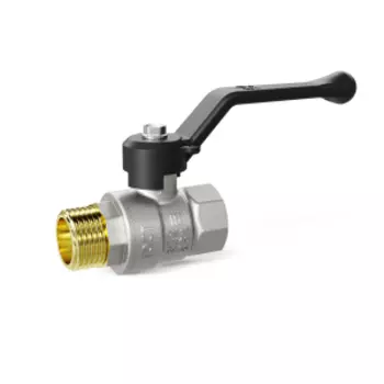 Кран шаровой латунный никелированный 1/2, ВР/НР рычаг