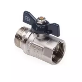 Кран шаровой ВН 3/4, бабочка, никелированный