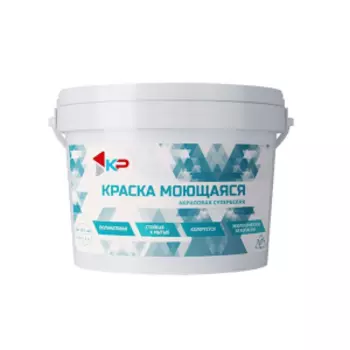 Краска акриловая супербелая моющаяся КР, 7кг