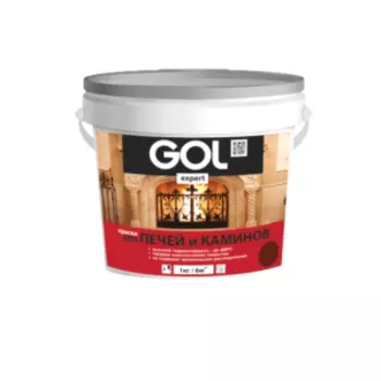 Краска для печей и каминов GOL expert красно-коричневая, 1л