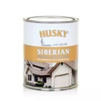 Краска фасадная акриловая Husky Siberian с воском для дерева, 0.9 л, база С, прозрачная, п/матовая