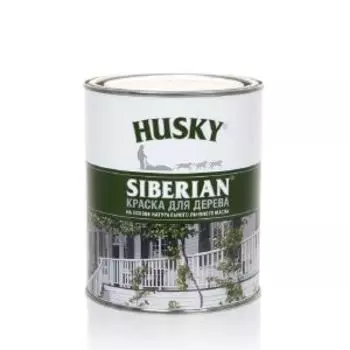Краска фасадная алкидная Husky Siberian для дерева на льняном масле, 0.9 л, база А, белая, п/матовая