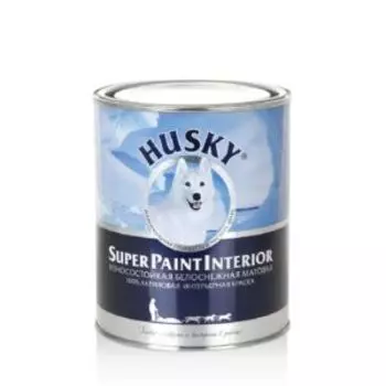 Краска интерьерная износостойкая Husky Super Paint Interior для всех типов помещений, 0.9 л, база А, белоснежная