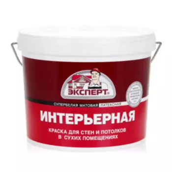 Краска интерьерная Эксперт для стен и потолков, 7 кг, морозостойкая, супербелая