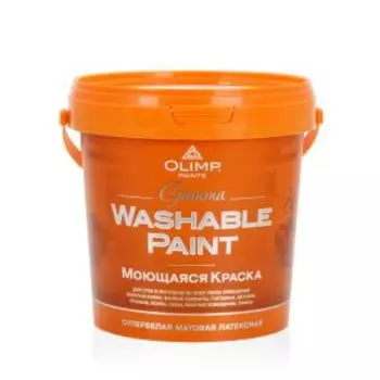 Краска моющаяся акриловая Olimp Gamma для всех типов помещений, 0.9 л, база С, ультрастойкая матовая
