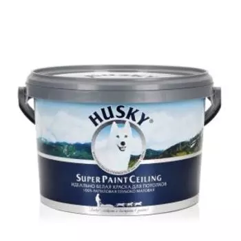 Краска потолочная морозостойкая HUSKY Super Paint Celing, 2,5 л, белая, база А