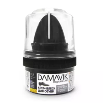 Крем-блеск для обуви Damavik с губкой, 50 мл, бесцветный