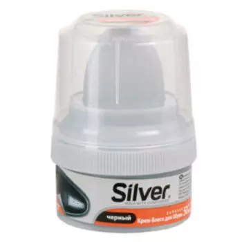 Крем-блеск для обуви Silver, 50 мл, с губкой, черный