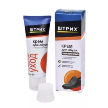крем д/обуви ШТРИХ туба с губкой, тёмно-коричневый, 75мл
