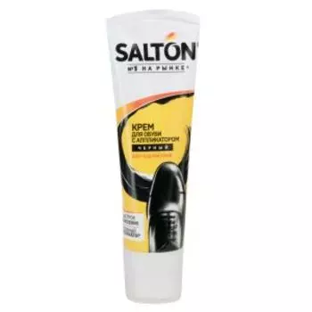 Крем для обуви Salton для гладкой кожи, 75 мл, с норковым маслом, черный