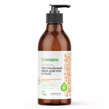Крем для рук и тела Synergetic натуральный, Карамельное яблоко и ваниль, 380 мл