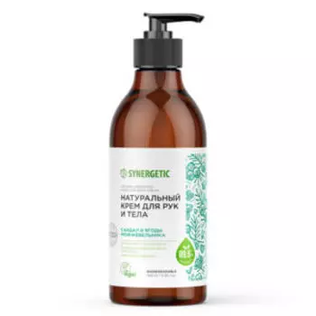 Крем для рук и тела Synergetic натуральный Сандал и Ягоды Можжевельника, 380 мл