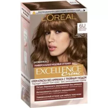 крем-краска д/волос LOREAL Excellence Creme 6U темно-русый, 110мл