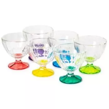 Креманка ОСЗ Звезда, 10.2 см, стекло, цветная ножка, в ассортименте