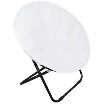 Кресло Луна Молочный, 80х80х80/36 см, оксфорд/сталь