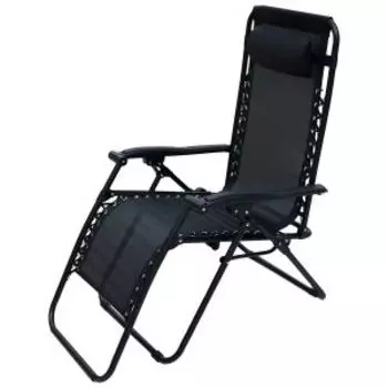 Кресло-шезлонг складное Элит, черный