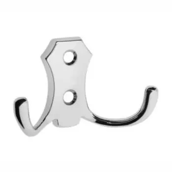 Крючок 2-х рожковый, хром, 1 шт, TECH-KREP