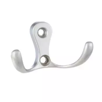 Крючок 2-х рожковый, матовый хром, 1 шт, TECH-KREP