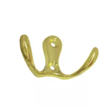 Крючок 2-х рожковый, золото, 1 шт, TECH-KREP