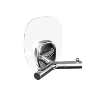 Крючок двойной Nature, хром, силиконовое крепление