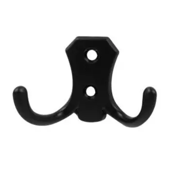 Крючок-вешалка двухрожковый №10, черный