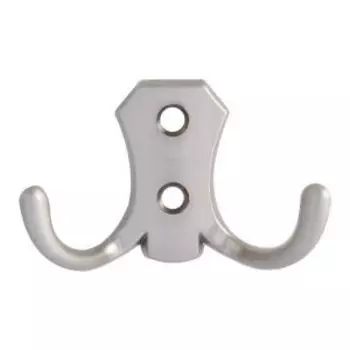 Крючок-вешалка двухрожковый №10, матовый никель