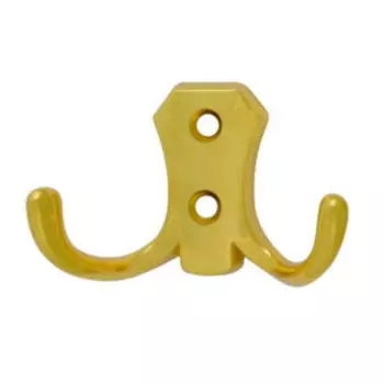 Крючок-вешалка двухрожковый №10, золото