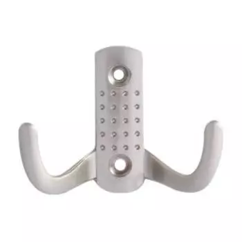 Крючок-вешалка двухрожковый №11, матовый никель