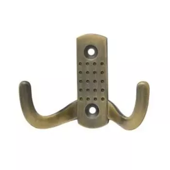 Крючок-вешалка двухрожковый №11, старая бронза