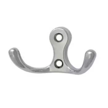 Крючок-вешалка двухрожковый №9, хром