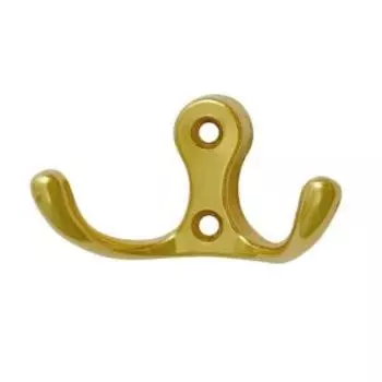 Крючок-вешалка двухрожковый №9, золото