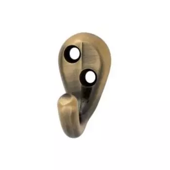 Крючок-вешалка однорожковый №8, старая бронза