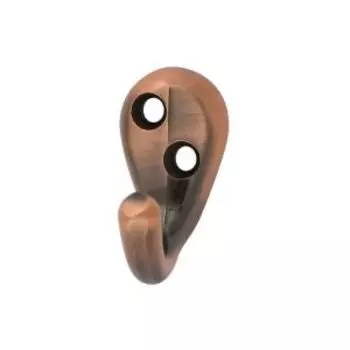 Крючок-вешалка однорожковый №8, старая медь