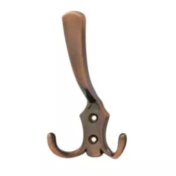 Крючок-вешалка трехрожковый №10, старая медь