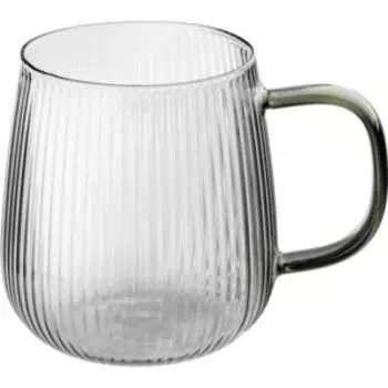 Кружка Aroma, 430 мл, стекло, темная ручка