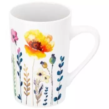Кружка Цветочное настроение Желтый мак, 380 мл, фарфор