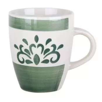 Кружка Дамаск, 360 мл, бочка, керамика, зеленый