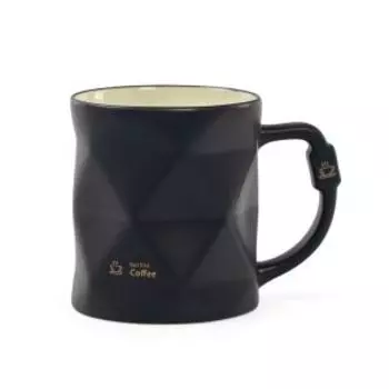 кружка DOMENIK Black&White черная 390 мл, фарфор