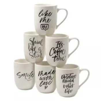 Кружка Domenik Tableware Quotes, 320 мл, фарфор, в ассортименте