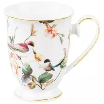 кружка ELAN GALLERY Певчие птички на ножке, 300 мл, фарфор