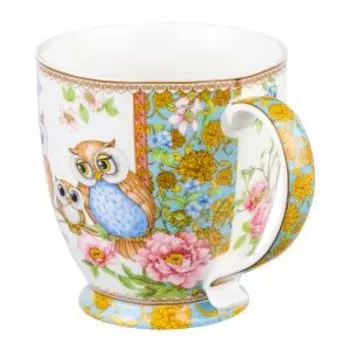 Кружка Elan Gallery Совушки, 500 мл, на ножке, фарфор