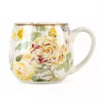 Кружка круглая SIJ Желтые розы, 480 мл, фарфор