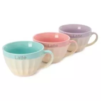Кружка Latte, 380 мл, фарфор, в ассортименте