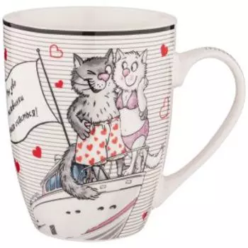 Кружка Lefard Полосатые коты, 340 мл, фарфор