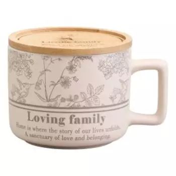 Кружка Lefard Sweet home, 400 мл, с крышкой, фарфор/бамбук