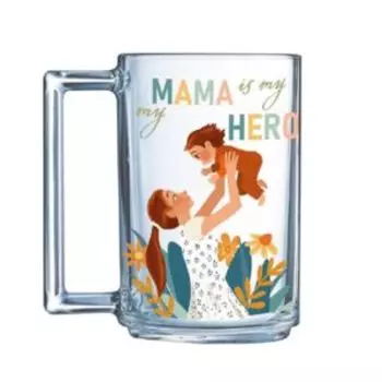 Кружка Luminarc Фитнес Мама с ребенком, 320 мл, стекло