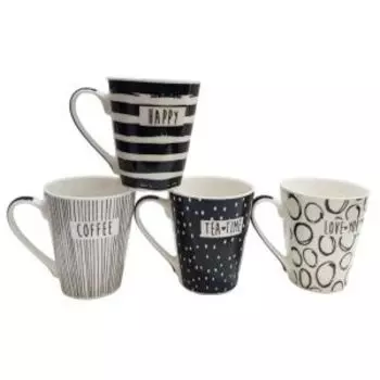 Кружка Marigold Геометрия черно-белая, 310 мл, фарфор, в ассортименте